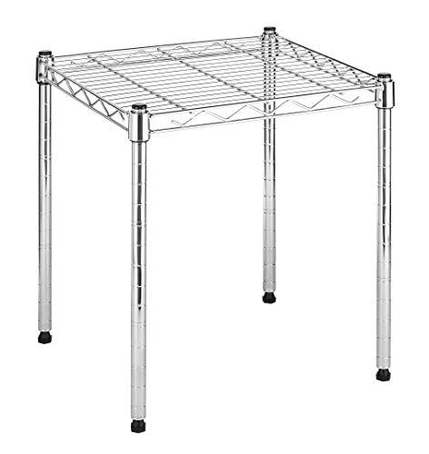 1 Tier Supreme Stacking Shelving Unit, Wire Metal Home Storage Organizer, 15" L x 14" W x 15" H, Chrome