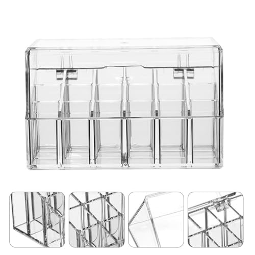 White Cosmetic Organizer Box, 18-slot Lipstick Storage Container - view 6