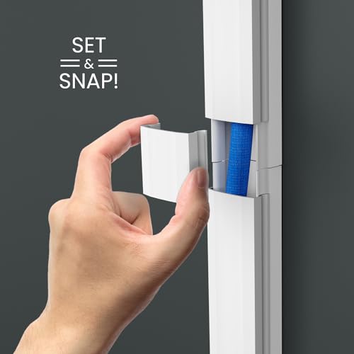 Cable Hider - 300” One-Cord Cable Raceway Wire Hider for Cable Concealer Cord Hider Cord Cover Wall Cable Hider. Wire Hiders TV on Wall. Cable Management, Cord Hider (White, Small) - view 7