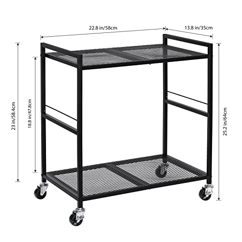 Computer Tower Stand with Wheels, Metal PC Stand for Floor Carpet, Black - view 2