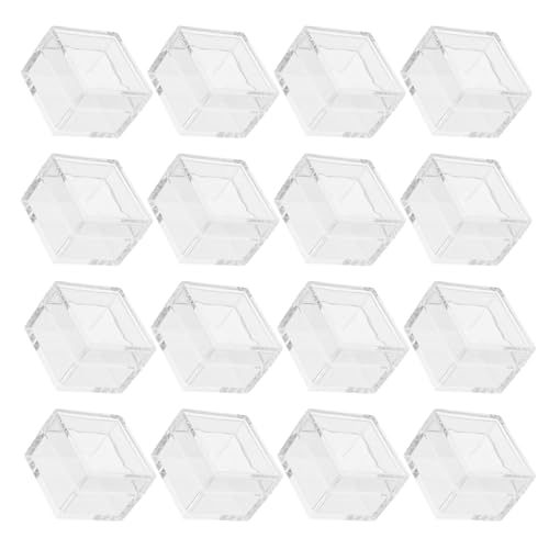 20pcs Mini Acrylic Jewelry Box Storage Container with Lid, Cube