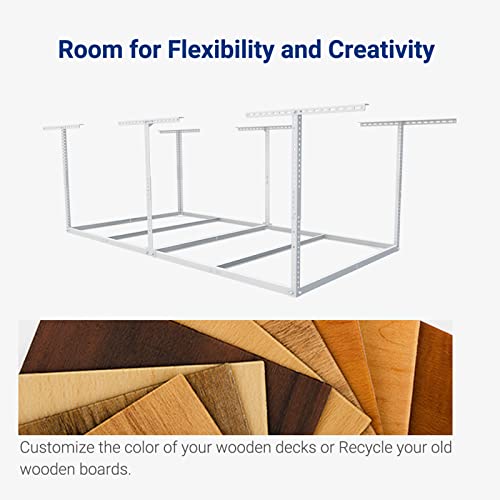 4x8 Overhead Garage Storage Rack, Without Decking, White - view 3