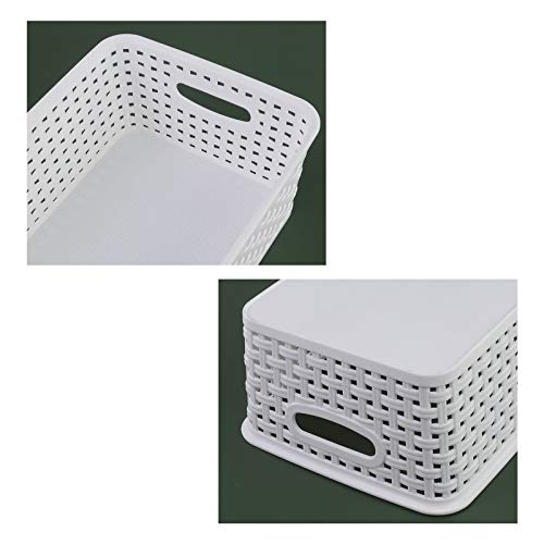 Plastic White Storage Baskets, 6 Pack Small Organizer Baskets Box - view 3
