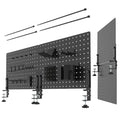 Clamp On Desk Pegboard 32" x 12" with Accessories Black