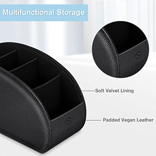 Remote Control Holder with 6 Compartments Vegan Leather - view 3
