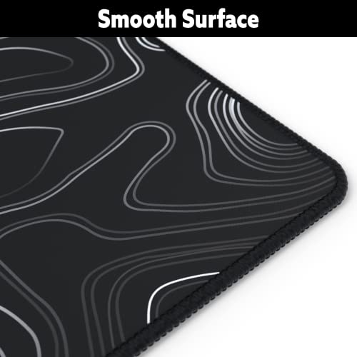 Mega Size Gaming Mouse Pad - Anti Slip Rubber Base - Stitched Edges - Large Desk Mat - 48" x 24" x 0.16" (Mega, Topographic) - view 5