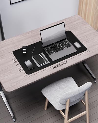Double-Sided Desk Pad, 31.5"x15.7"Leather Desk Mat, Eco Cork Desk Pad Protector,Large Mouse Pad,Waterproof Desk Blotter for Office/Home(Black) - view 2