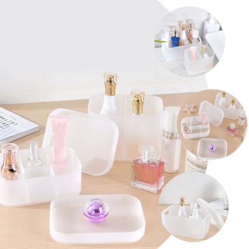 3pcs Makeup Storage Box with Lid, Compartmentalized Cosmetic Organizer - view 5