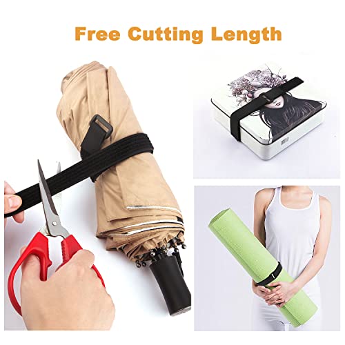 16Ft x 1In Adjustable Cable Straps with 25 Buckles, Free Cut Length, Black Reusable Fastening Cable Ties, Hook and Loop Securing Strap for Cable Tidy, Wire Management, Cord Organiser, Black - view 2