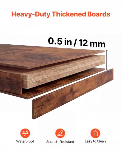 Desk Shelf 38.6" W, Desktop Bookshelf Storage Hutch for Computer Monitor, Metal Frame and Wooden Shelf, 4-Tier Desk Display Rack, Multipurpose Desk Organizer Hutch for Dorm, Home, Office - view 7