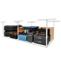 4x8 Overhead Garage Ceiling Storage Rack Organization, White
