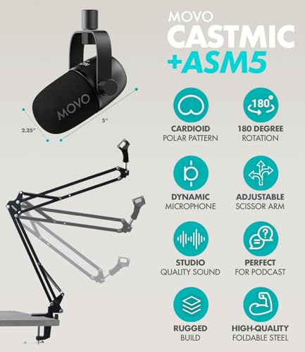 4-Person Podcast Equipment Bundle – 4-Channel USB Audio Interface, 4 CastMic Dynamic Microphones, 4 Boom Arms – Complete Recording Kit - view 5