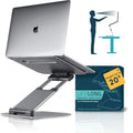 Aluminum Adjustable Laptop Stand, Extra Tall 20" Riser, Grey
