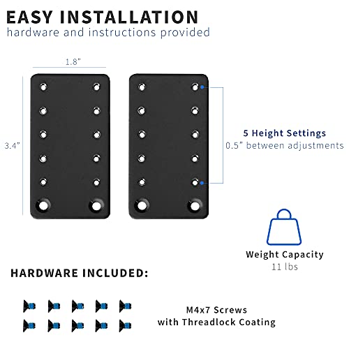 Black Height Adjustment Kit Brackets for Keyboard Trays, MOUNT-KB5SP - view 2