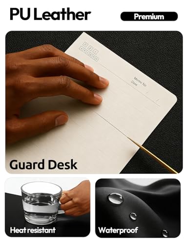 Leather Desk Protector, Office Mat, Large Mouse Mat, Non-Slip PU Leather Blotter, Laptop Desk Mat, Waterproof Writing Pad for Office and Home (Black, 31.5" x 15.8") - view 3