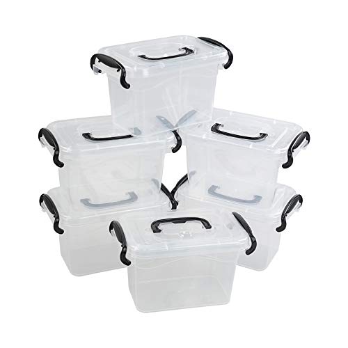 1.5 L Plastic Clear Storage Box, Multi-Purpose Bin with Lid, 6-Pack - view 3