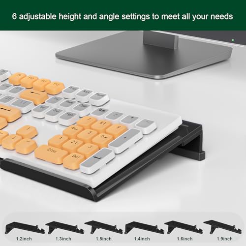 Computer Keyboard Stand for Desktop - 6-Level Height Adjustable Acrylic Keyboard Riser Non-Slip Ergonomic Key Board Tray Holder for Home School Office Desk Accessories, Black - view 6