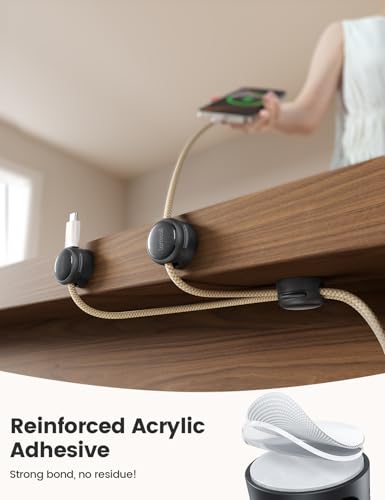 8 Pack Magnetic Cord Organizer, Crystal-Clear Cable Clips - view 3