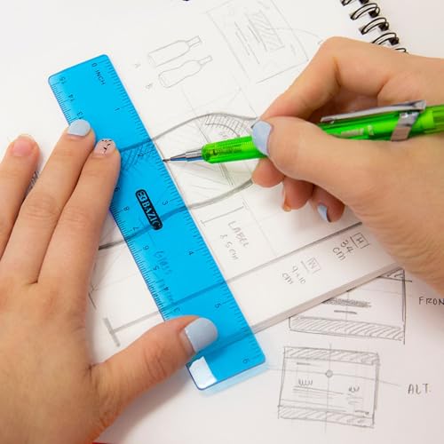 6 in Clear Plastic Ruler, Inch & Metric, 3 Pack - view 4