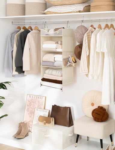 3-Shelf Hanging Closet Organizer with Half Compartment - view 2
