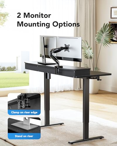 48″ x 24″ Electric Standing Desk Single Monitor Mount - view 3