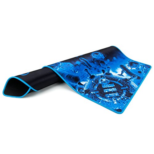 Pathogen Extra Large Gaming Mouse Pad (31.5 x 13.75 in) - Extended Mousepad with Anti-Fray Stitching, Low Friction Smooth Surface, Non-Slip Backing - Full Desk Mouse Mat (Blue) - view 3
