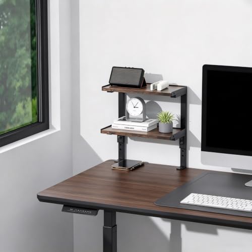 2 Tier Clamp on Desk Shelf (Wood) - view 2