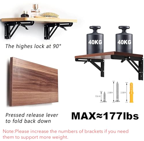Folding Shelf Brackets 24 inch 2Pcs Heavy Duty Collapsible Shelf Bracket - view 4
