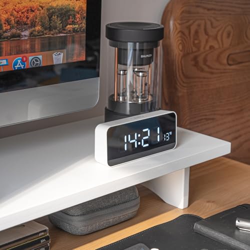 Bamboo Dual Monitor Stand Riser, 2-Tier Desk Shelf with Storage - view 6