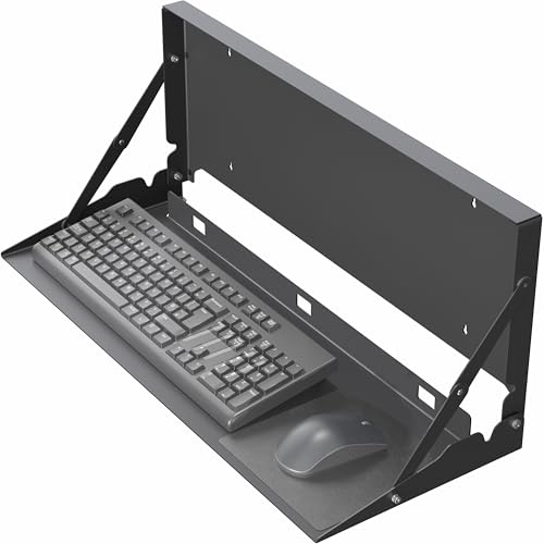 Black Flip Down 24 Inch Keyboard Tray Wall Mount, Mount-FDKB1