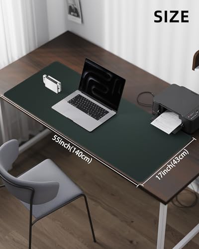 Large Desk Mat 55"x17" - Premium Non-Slip Desk Pad, Waterproof and Scratch-Resistant Office Desk Protector, Large Desk pad Workspace Mat for Home and Office(Dark Green) - view 5