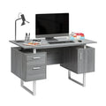 Office Desk with Storage Drawers and Cabinet 51.25” W - Modern Office Desk with Large Floating Desktop Surface