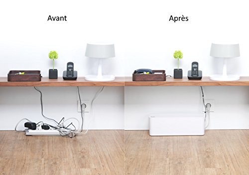 CableBox cable organizer hides messy, loose, tangled cables White color (CB01WH) - view 5