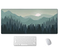 Sunset Mountains Landscape Green Desk Mat, Extra Large Desk Mat, Large Gaming Mouse Pad, Extended Mouse Pad, Gaming Keyboard Mat, Non-Slip Laptop Computer Keyboard Mousepad for Office and Home