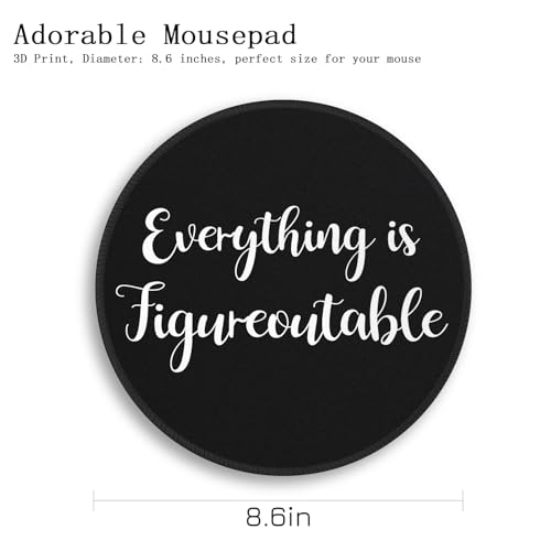 Everything is Figureoutable Mouse Pad, Inspirational Desk Decor - view 6