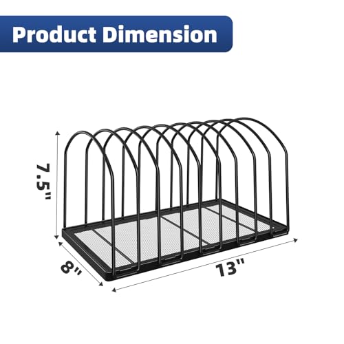 Desk File Sorter Organizer, 9 Section File Rack, Black - view 4