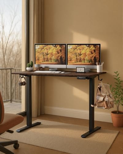 Standing Computer Gaming Office Desk - 48 x 24 Inches Adjustable Stand Up Electric Height Rising Table with Memory Presets for Home Study Writing PC Work, Modern Simple Walking Sit Desk, Easy Assembly - view 2