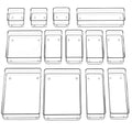 13 PCS Drawer Organizer 5-Size Desk Makeup Drawer Organizer Clear