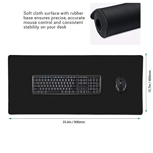 XXL Professional Large Mouse Pad & Computer Game Mouse Mat (35.4x15.7x0.12IN, 90x40 Black) - view 2