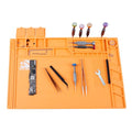 17.7x11.8 in Silicone Soldering Mat, Heat Resistant 932°F, Anti-Static Repair Mat,Magnetic Screw Tray,Scale Ruler,BGA,Phone Watch Laptop PCB,Workbench