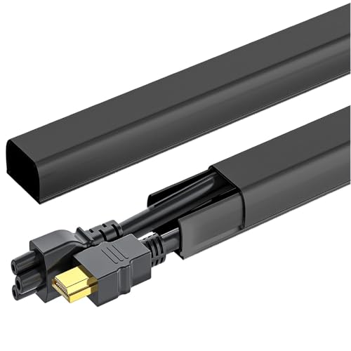 142in Wall Cord Hider for 2-3 Cords, W0.94in H0.47in, Black