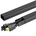 142in Wall Cord Hider for 2-3 Cords, W0.94in H0.47in, Black