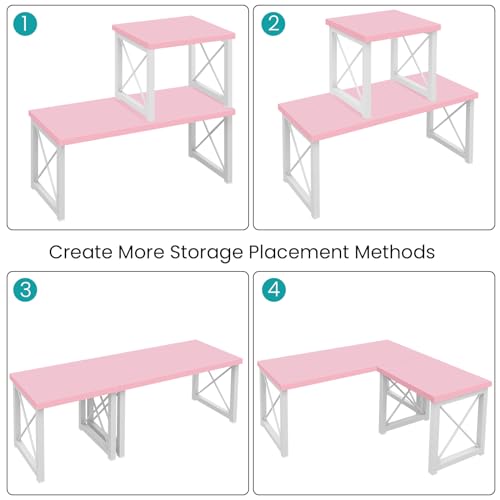 Desktop Shelf, 2 Tier Independent Stackable Desk Stand - view 6
