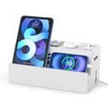 Bamboo Cable Management Box, White, 31X14X15.5CM