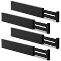 Bamboo Kitchen Drawer Divider, Black Utensil Drawers Organizer