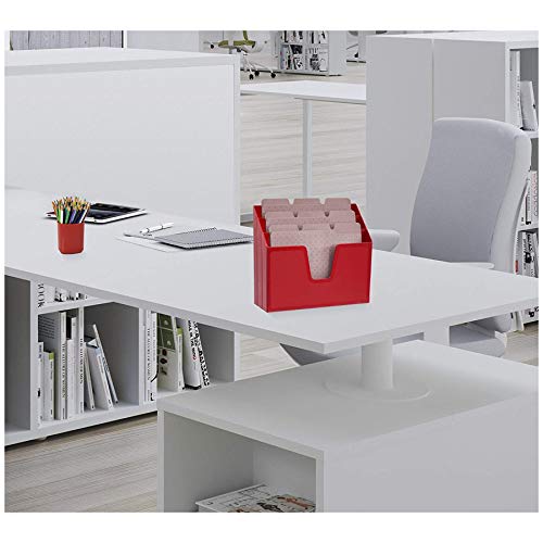 Horizontal Triple File Folder Organizer Sorter, Letter Size, Red - view 6