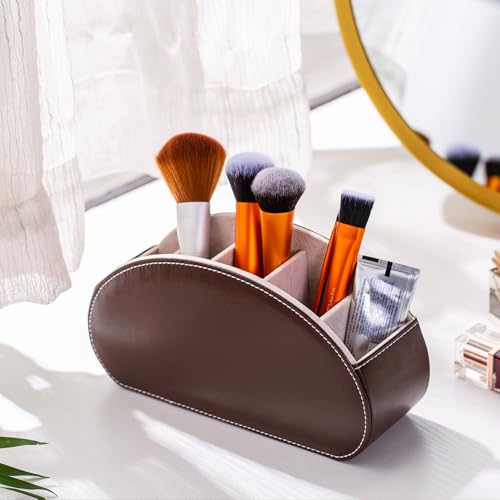 Remote Control Holders Organizer Box with 5 Compartment PU Leather Caddy - view 4