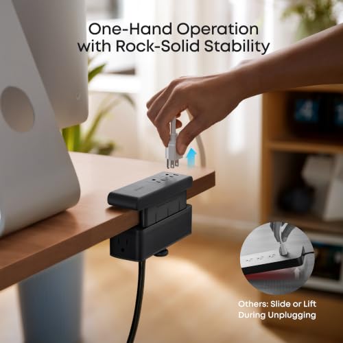 Nano Power Strip, Desk Clamp, 70W Max, 1500J Surge Protector, 2 USB C - view 5