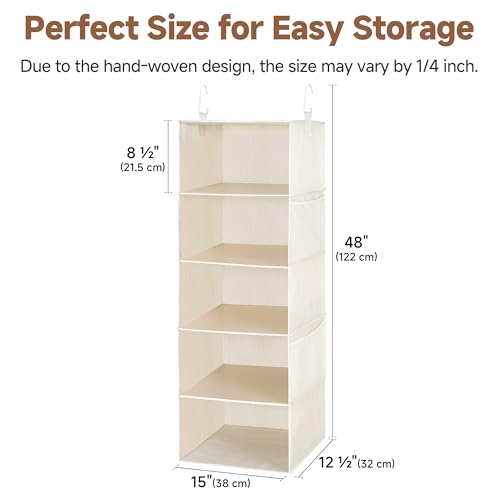 Hanging Closet Organizer for Small Closets, 5 Shelf - view 3