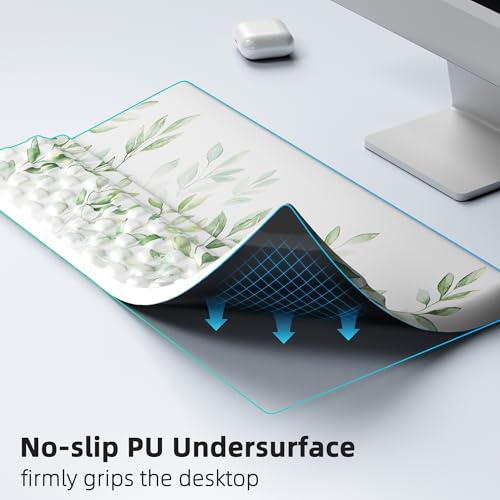 Keyboard Wrist Rest Pad Comfy Ergonomic Keyboard Stand Holder Office Desk Accessories Work from Home Essentials Green Leaves Pattern - view 5